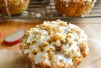 Easy Glazed Rhubarb Muffins