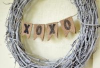 Rustic Burlap Valentine’s Day Banner Wreath
