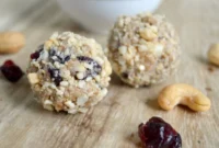 Cashew Cranberry White Chocolate Granola Bites