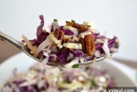 Shaved Cabbage Ribbons with Whipped Feta Vinaigrette