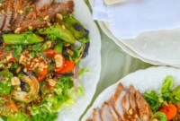Chargrilled Thai Pork Salad with Fiery Peanut Sauce