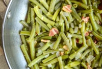 Slow-Simmered Green Beans with Smoky Bacon and Caramelized Onions