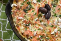 Flaky Salmon and Herb Frittata with Zesty Feta Cream