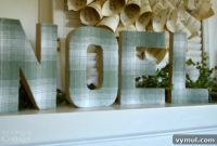 Plaid Fabric Wrapped Paper Mache Letters