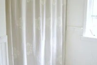 Stencil Your Own Designer Drop Cloth Shower Curtain