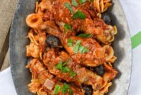 Slow Cooked Mediterranean Chicken with Artichokes Sun Dried Tomatoes and Olives