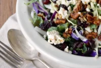 Harvest Kale Salad with Cranberry, Feta, and Pecan Crunch