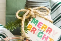 Healthy Chocolate Mint Cookie Jar Gift with Printable Label