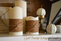 Rustic Golden Burlap Candles