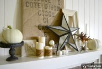 Cozy Autumn Mantel Burlap Gold White Iron Style