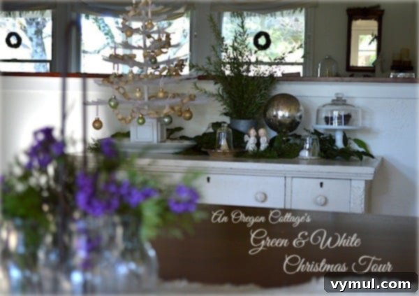Emerald and Ivory Christmas Decor 2 An Oregon Cottage's Green & White Christmas Tour - Simple and Natural Holiday Decor