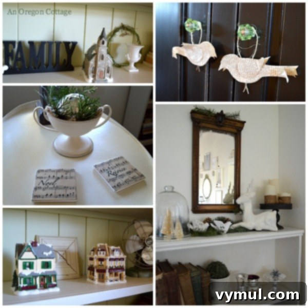 Emerald and Ivory Christmas Decor 8 Green-White Living Room Christmas Decor - An Oregon Cottage - Festive Reading Nook