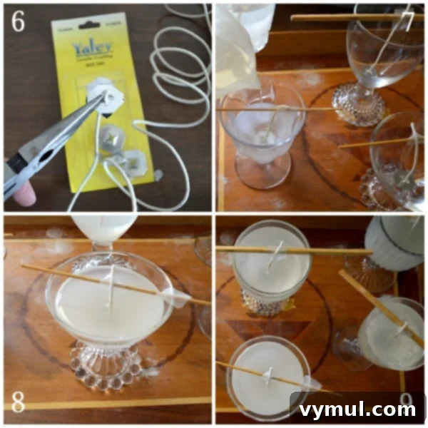 Timeless Glass Candles from Repurposed Pillars 6 Making Thrifted Glass Goblet Candles - An Oregon Cottage