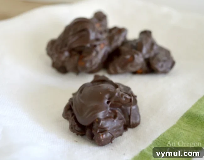 Homemade chocolate nut clusters made from leftover melted chocolate and roasted nuts, a delicious zero-waste snack perfect for any time.