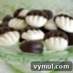 Dark chocolate covered cream cheese mints recipe image