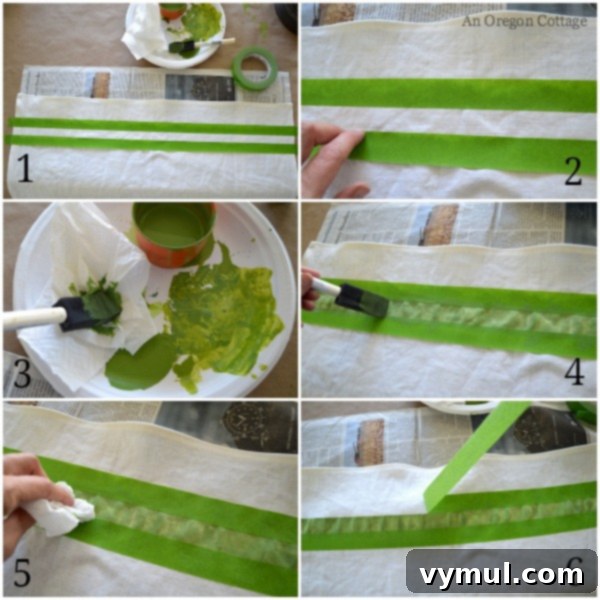 How to Paint a Linen Tea Towel - An Oregon Cottage