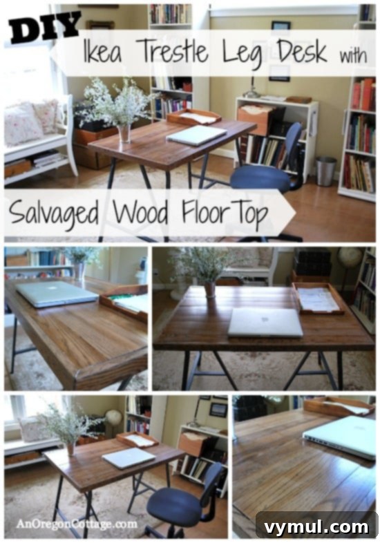 Salvaged Wood-Ikea Trestle Leg Desk
