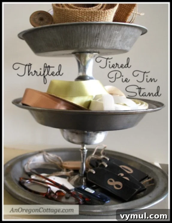 DIY Tiered Vintage Pie Tin Stand :: An Oregon Cottage