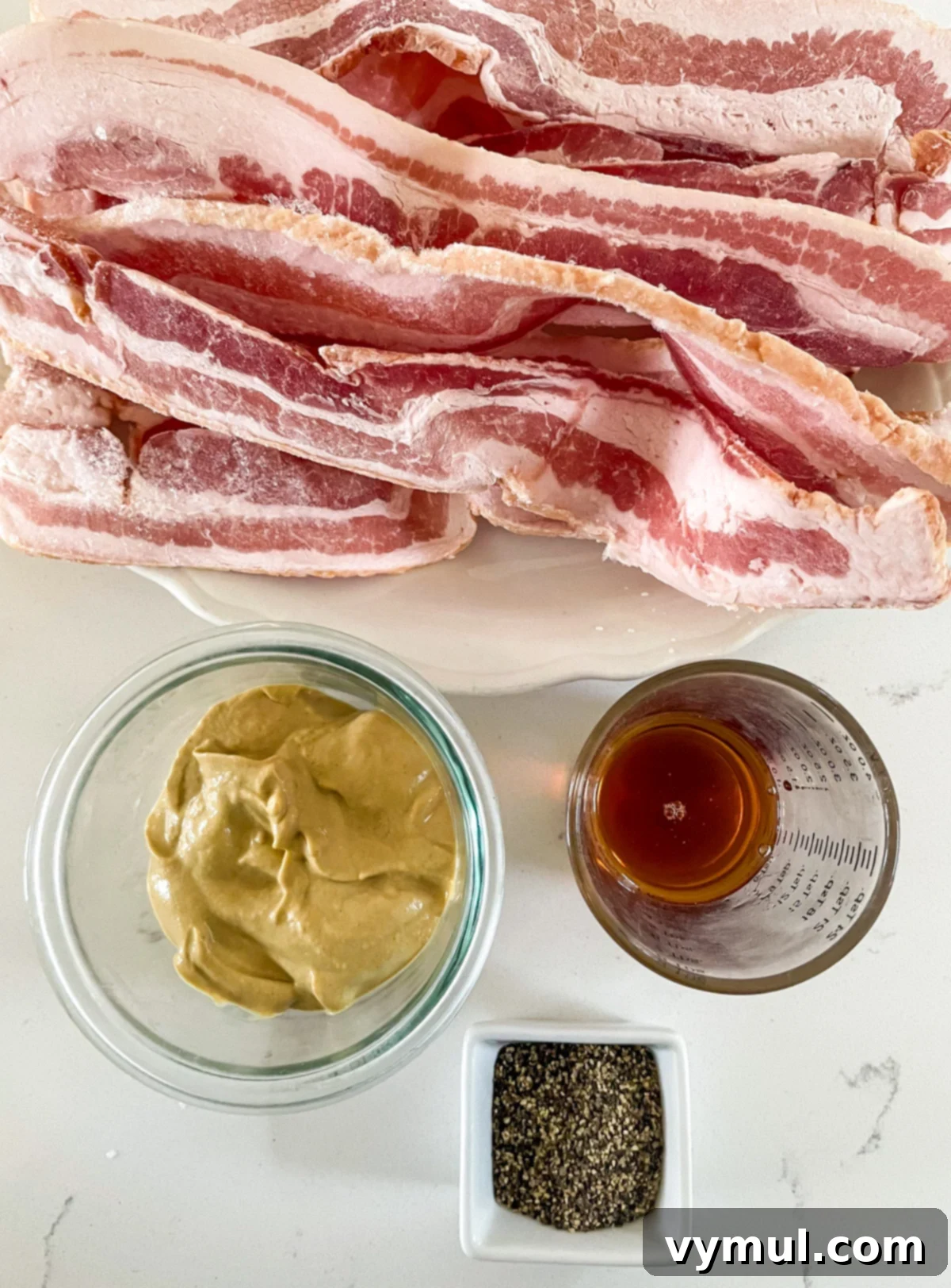 ingredients for maple mustard bacon