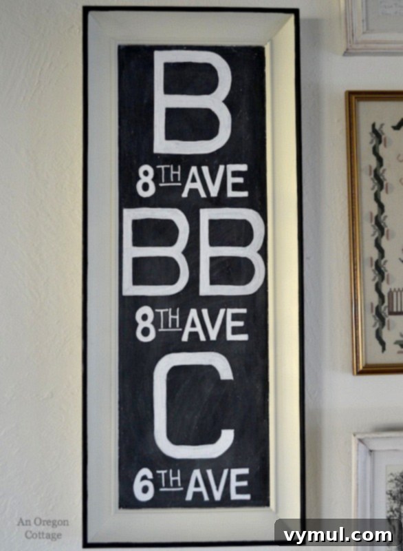 Kendin Yap Restoration Hardware Stili Kara Tahta Duvar Panosu 9 RH Knockoff Chalkboard Subway Sign - An Oregon Cottage