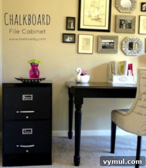 21 Genius Thrift Store Makeovers 21 Chalkboard Filing Cabinet Upcycle - Live Love DIY