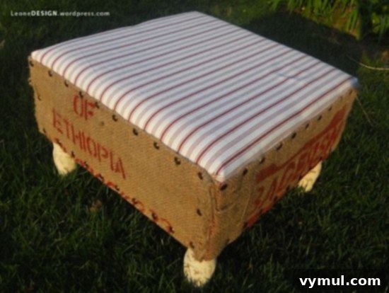 21 Genius Thrift Store Makeovers 22 Upcycled Ottoman - Martha Leon Design
