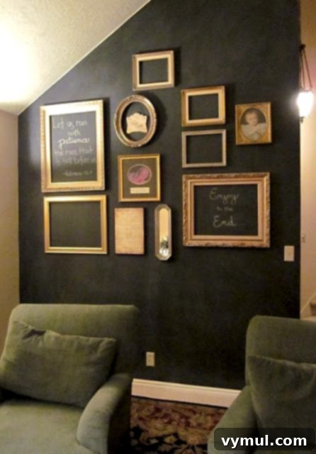 21 Genius Thrift Store Makeovers 4 Thrifted Gold Frame Chalkboard Wall - Michelle Hunt