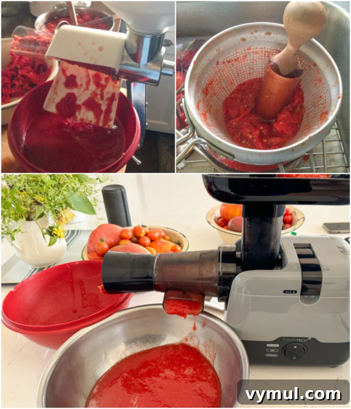 Simple Homemade Pizza Sauce for Canning Fresh or Frozen Tomatoes 5 three ways to strain and puree tomatoes