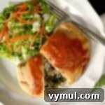 Chicken spinach calzone