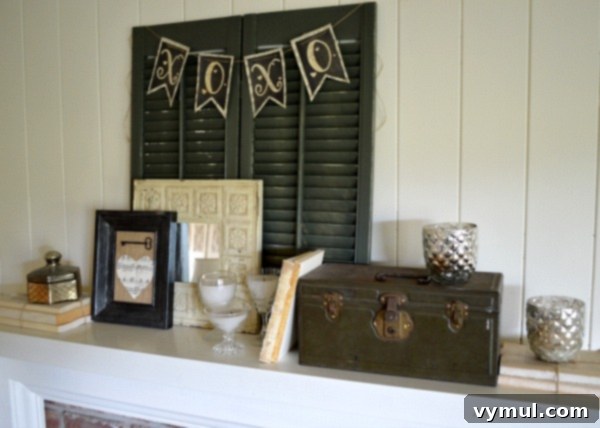 Vintage Valentine Mantel from An Oregon Cottage