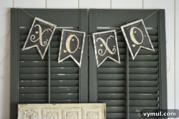 Vintage Valentine Mantel XO Banner - An Oregon Cottage