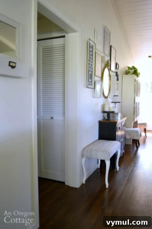 Instant Old-World Charm: Easy DIY Door Trim 12 DIY Door Trim-finished door looking from entry with added character