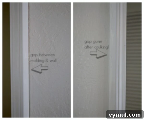 Instant Old-World Charm: Easy DIY Door Trim 10 Creating Cottage Character with a Door Frame - Final Caulk Application - An Oregon Cottage