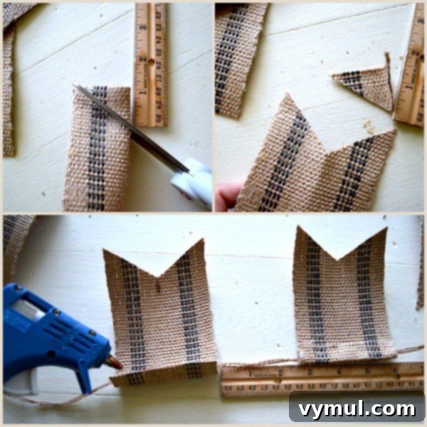 Curated Spring Display 7 How to Make An Upholstery Webbing Spring Banner - Making the Webbing Pieces - An Oregon Cottage