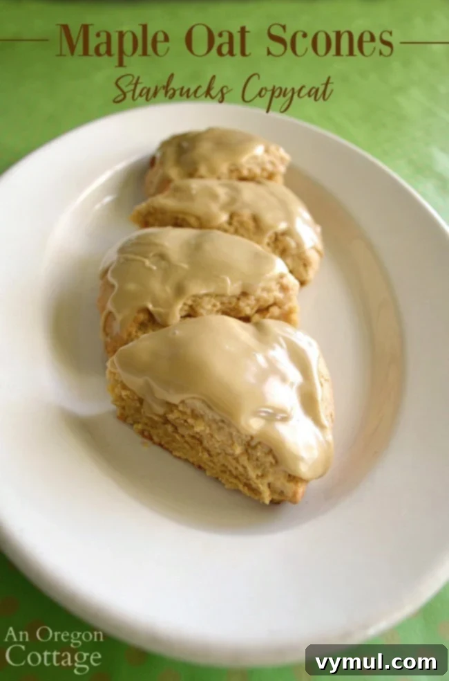 Starbucks Copycat Maple Oat Scones with delicious maple frosting, a perfect whole grain breakfast treat
