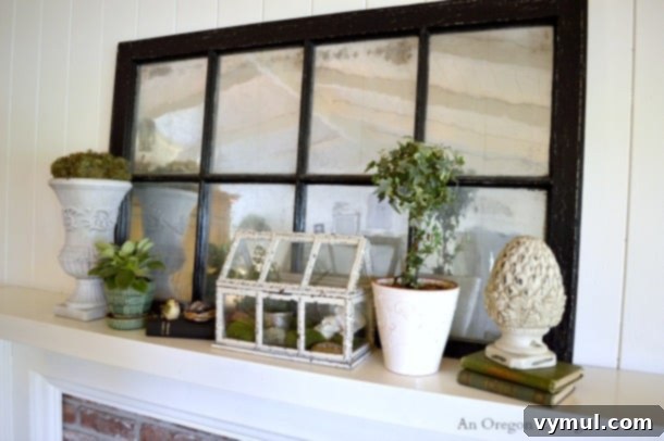 Revamp Your Space for Spring: Decor & A Quick Terrarium 3 Green and White Garden Spring Mantel Decor - Neutral and Fresh for Spring