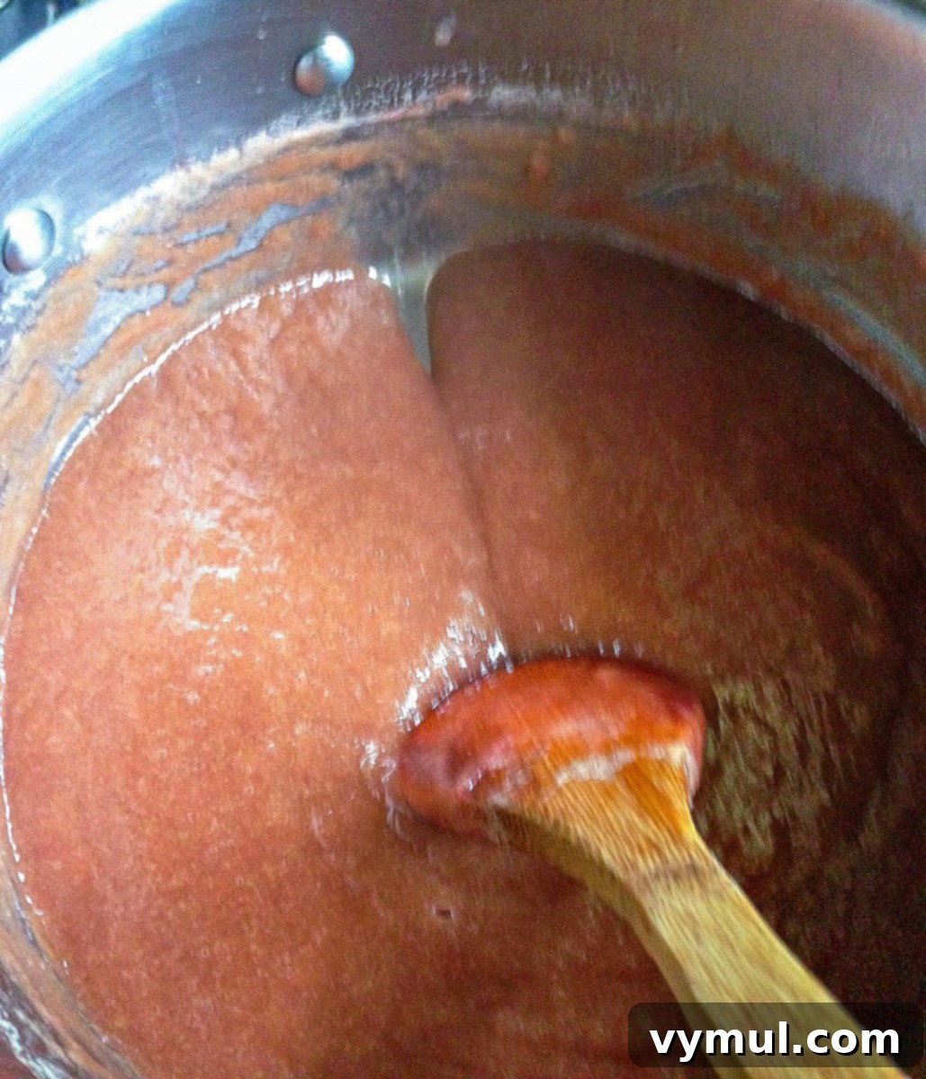 Effortless Three-Ingredient Rhubarb Honey Lemon Butter 5 rhubarb mixture in pot after 1 hour