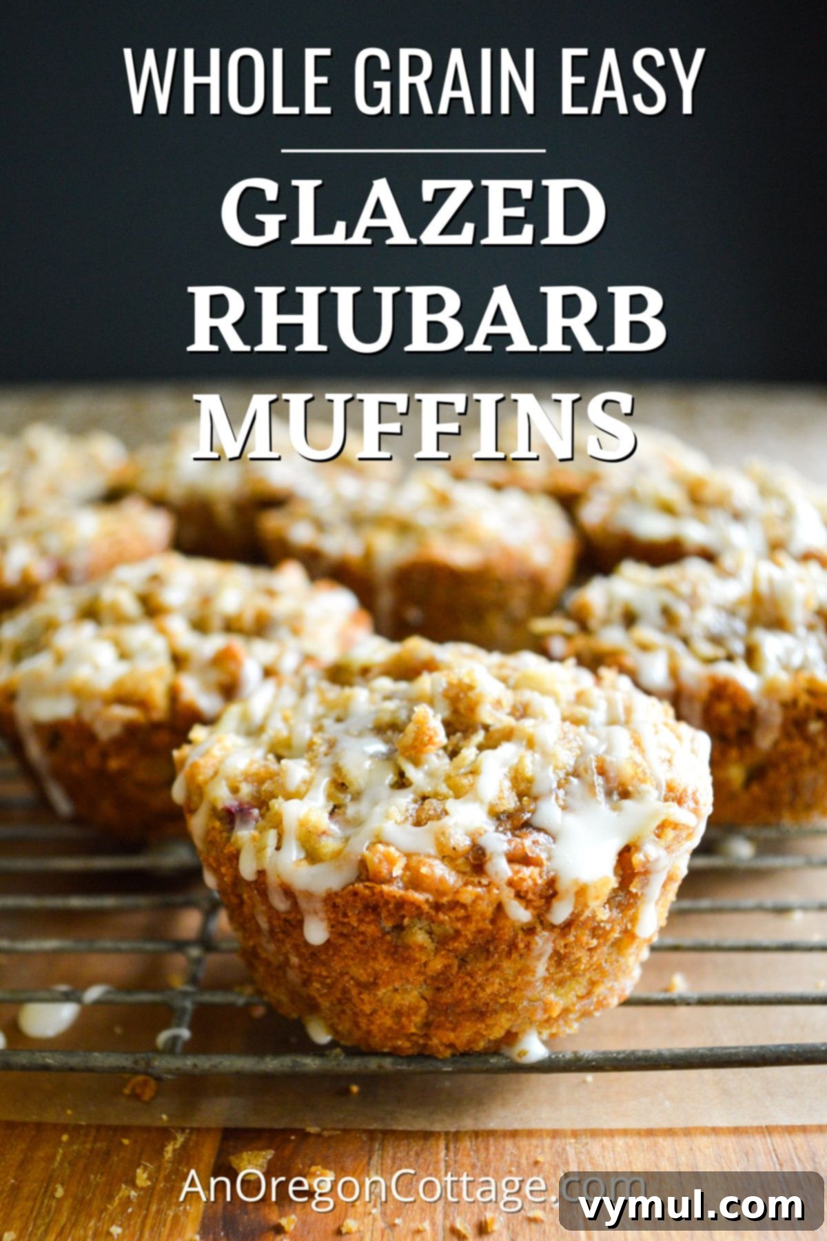 Easy Glazed Rhubarb Muffins 2 Easy Glazed Orange Rhubarb Muffins with Crumb Topping