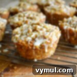 Glazed Orange Rhubarb Muffins with Crumb Topping