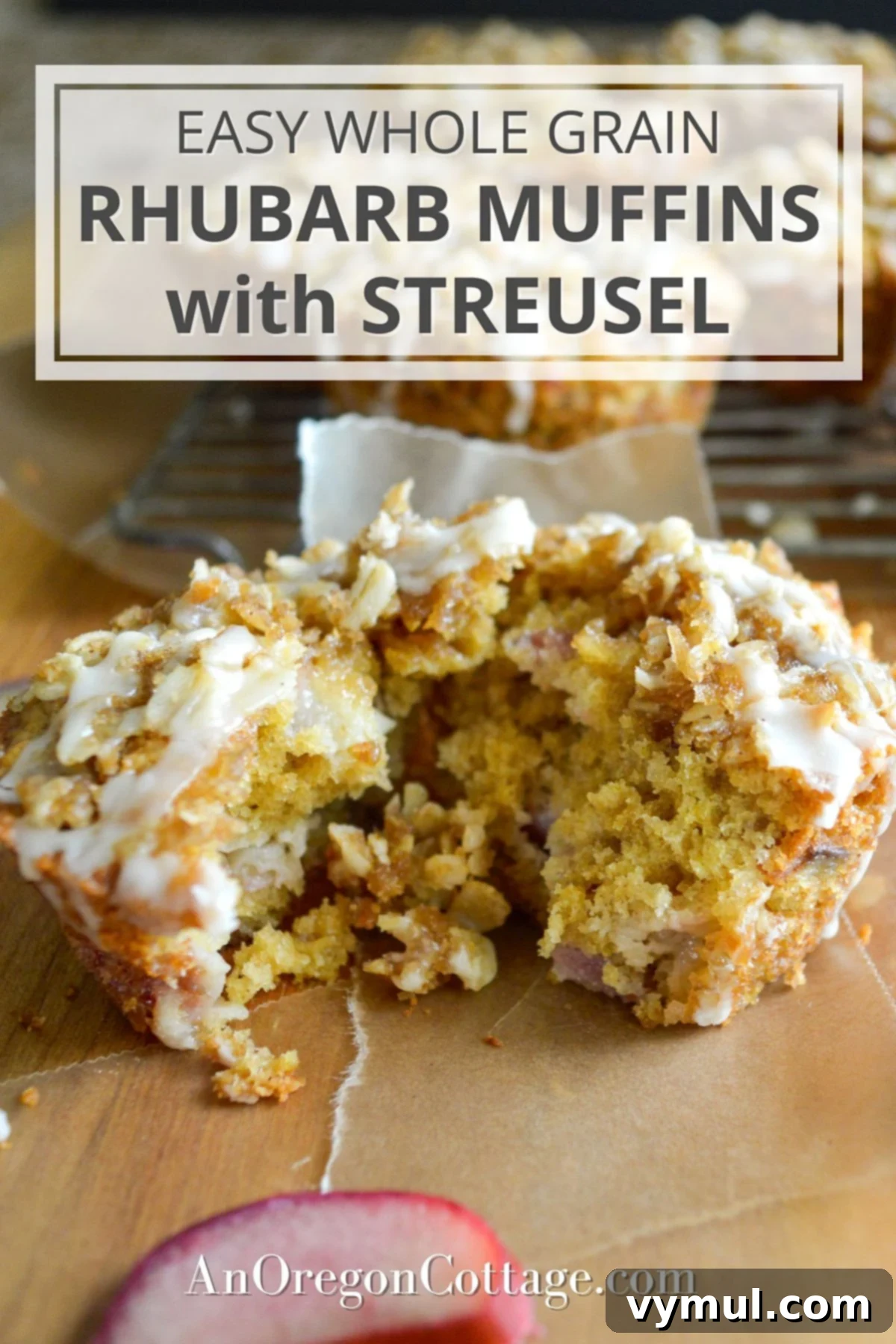 Easy Glazed Rhubarb Muffins 8 Easy Rhubarb Muffins with Streusel and Orange Glaze
