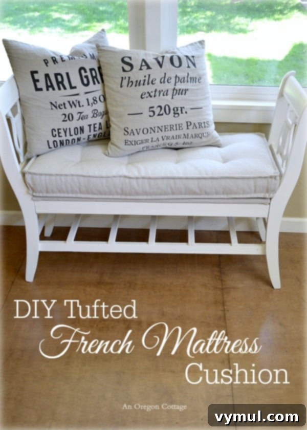 DIY Ballard Style Tufted French Mattress Cushion 2 DIY Tufted French Mattress Cushion - An Oregon Cottage