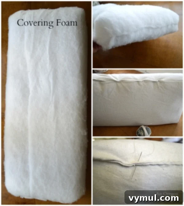 DIY Ballard Style Tufted French Mattress Cushion 6 DIY Tufted French Mattress Cushion-Covering Foam - An Oregon Cottage