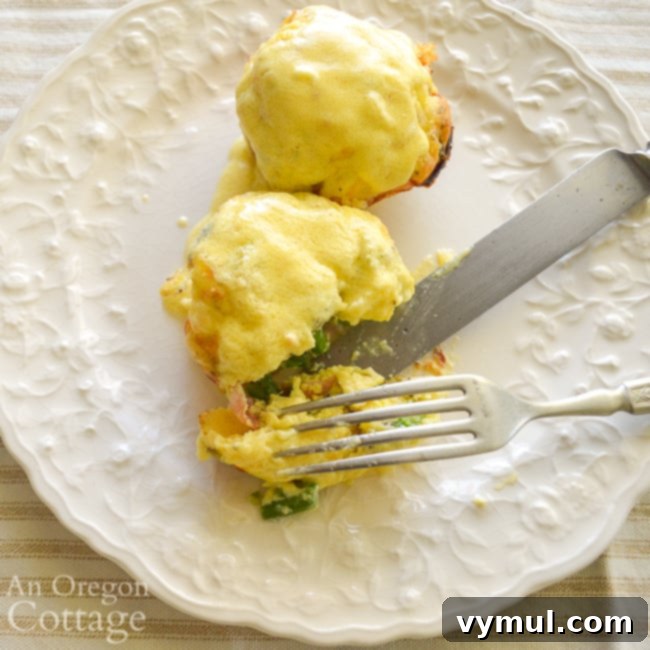 eating asparagus-ham cups above