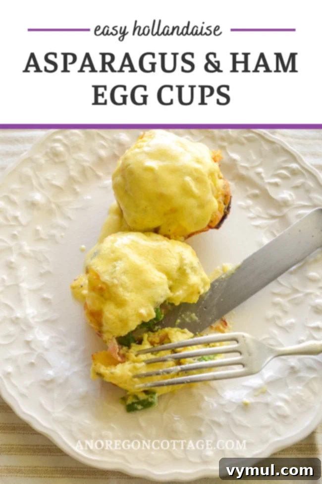 easy hollandaise asparagus-ham egg cups