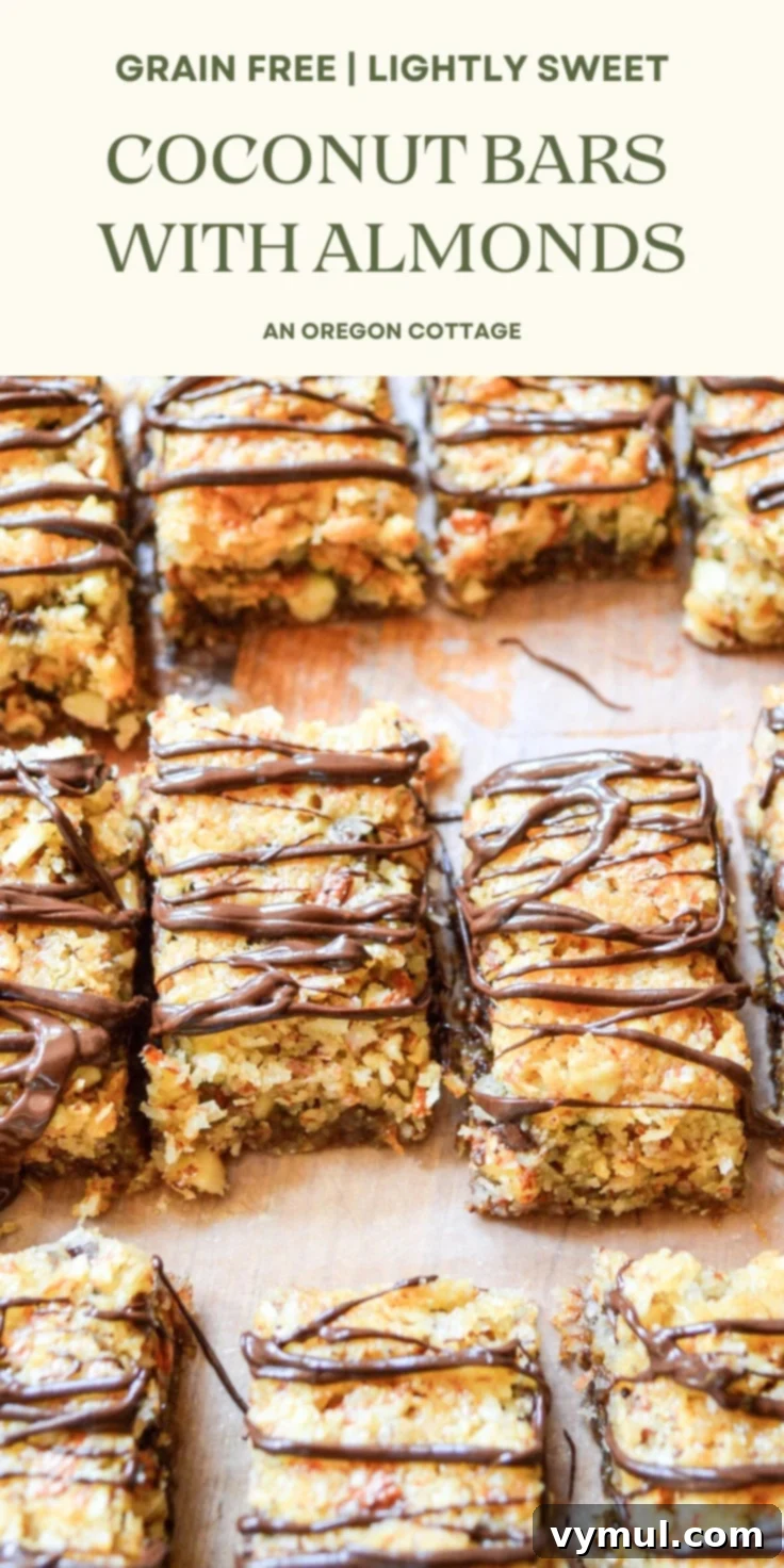Grain Free Gluten Free Almond Coconut Bliss Bars 8 almond coconut bars Pinterest pin