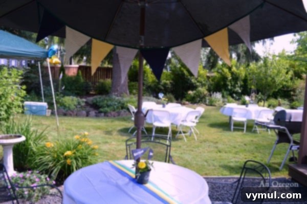 Chalk Your Path Graduation Celebration 6 Chalkboard Grad Party Tables and Scrap Fabric School Color Bunting - An Oregon Cottage