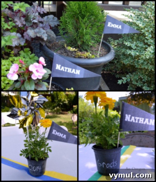 Chalk Your Path Graduation Celebration 7 Chalkboard Grad Party Pennants and Centerpieces - An Oregon Cottage