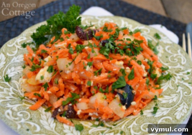 Vibrant Carrot Feta and Olive Salad 4 Carrot Salad with feta close