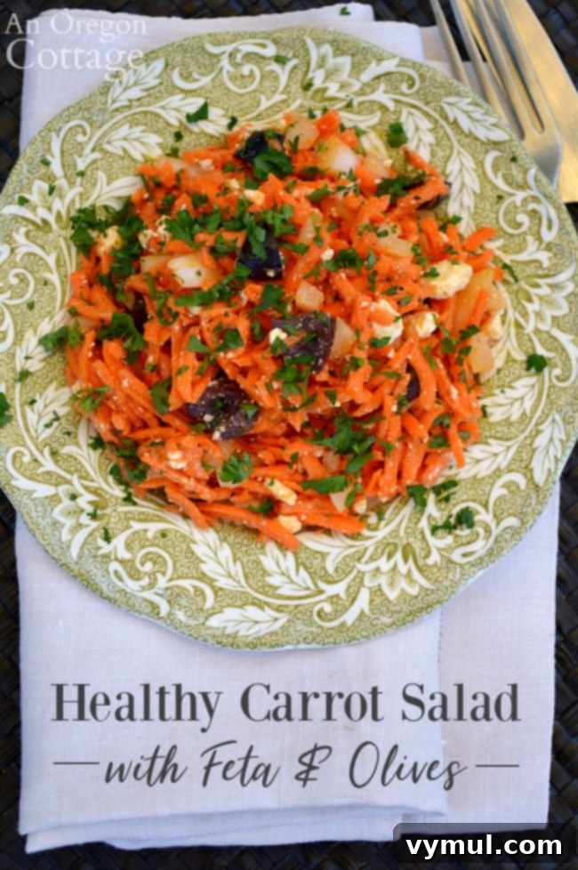 Vibrant Carrot Feta and Olive Salad 7 Healthy Carrot Salad with Feta pin image