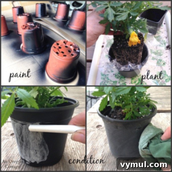 Dollar Store Chalkboard Pot Makeover 3 Dollar Store Chalkboard Pots How To - An Oregon Cottage